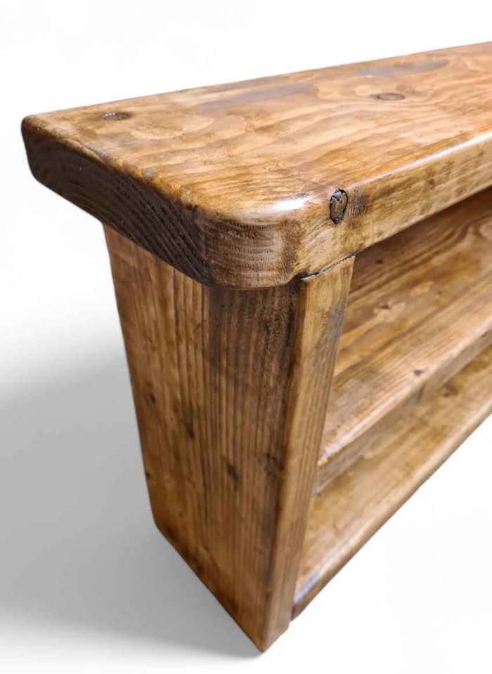 Rustic Shoe Rack Bench (45MM Thick Solid wood ), Osmo Poly X, Handcrafted Pine Furniture