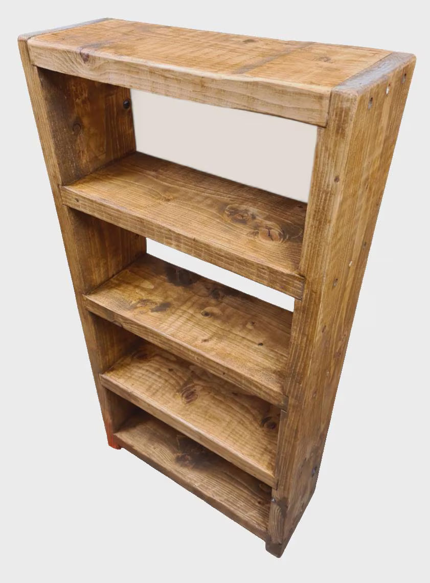 Handcrafted Housed Joinery 2" Scots Pine Bookcase, Sustainable - Osmo Amber - 60cm Wide